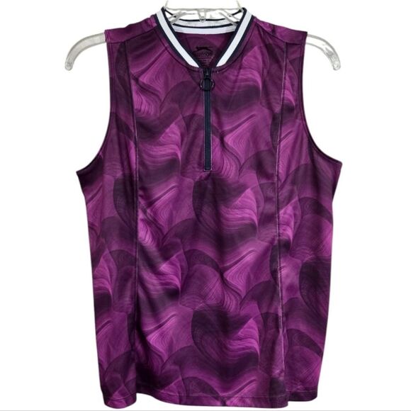 Slazenger Women's Blade Collar Sleeveless Golf Polo Activewear Pullover Purple - Picture 1 of 10